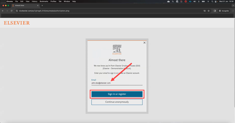 Screenshot of the Stay signed in dialogue box